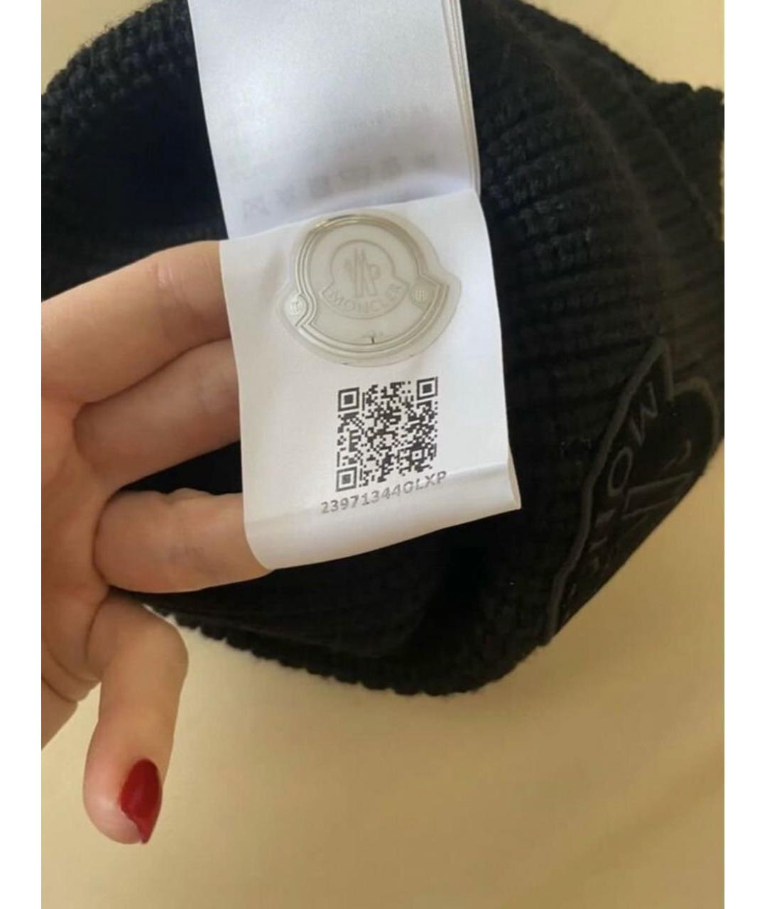 MONCLER Черная шапка, фото 4