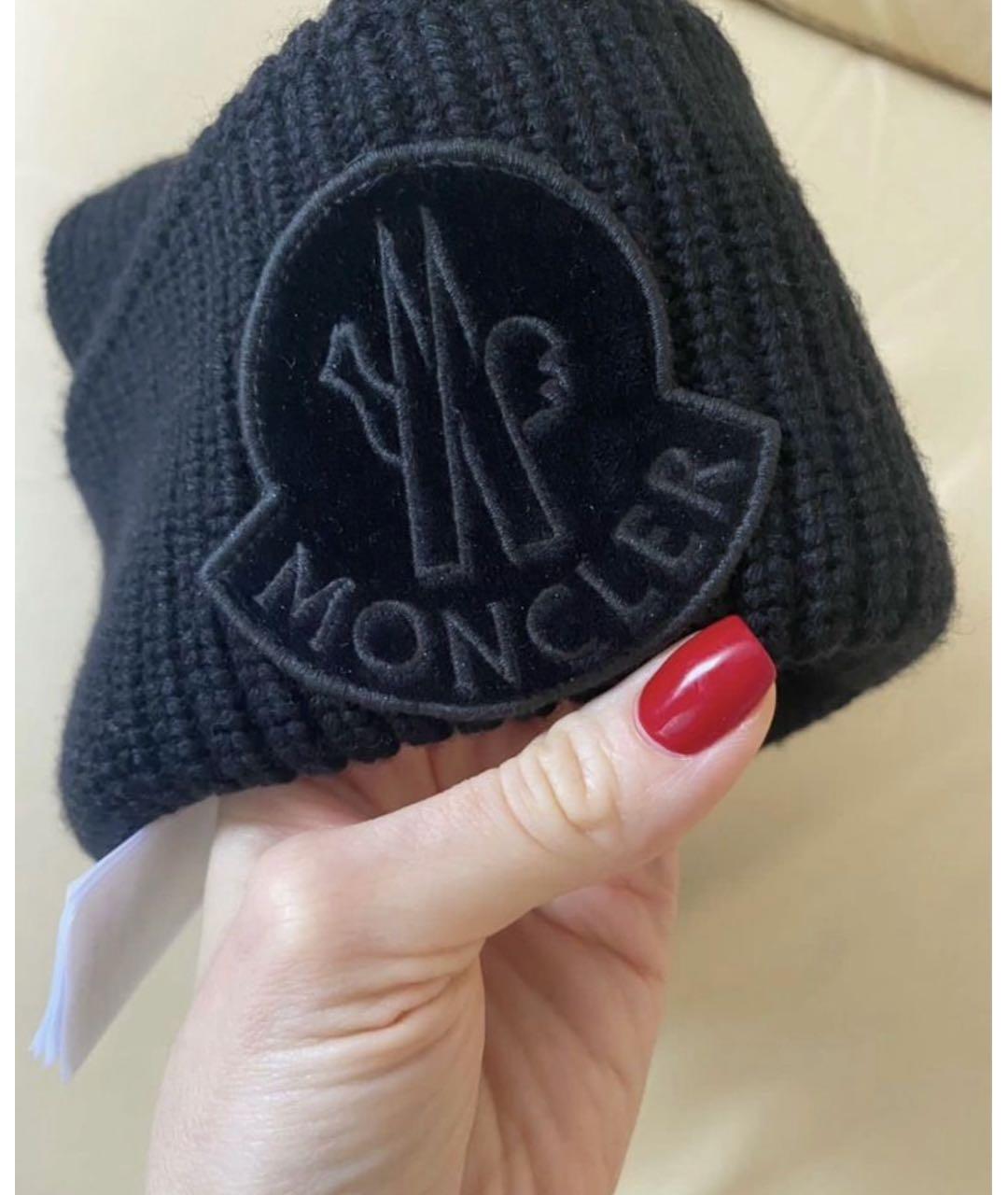 MONCLER Черная шапка, фото 3