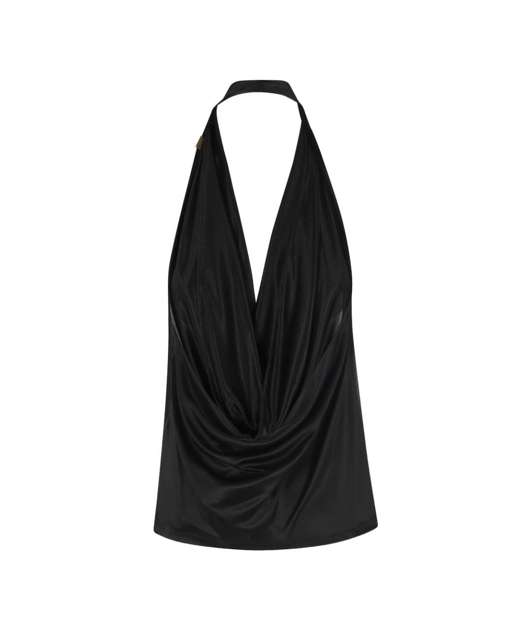 ELISABETTA FRANCHI Черная вискозная майка, фото 2