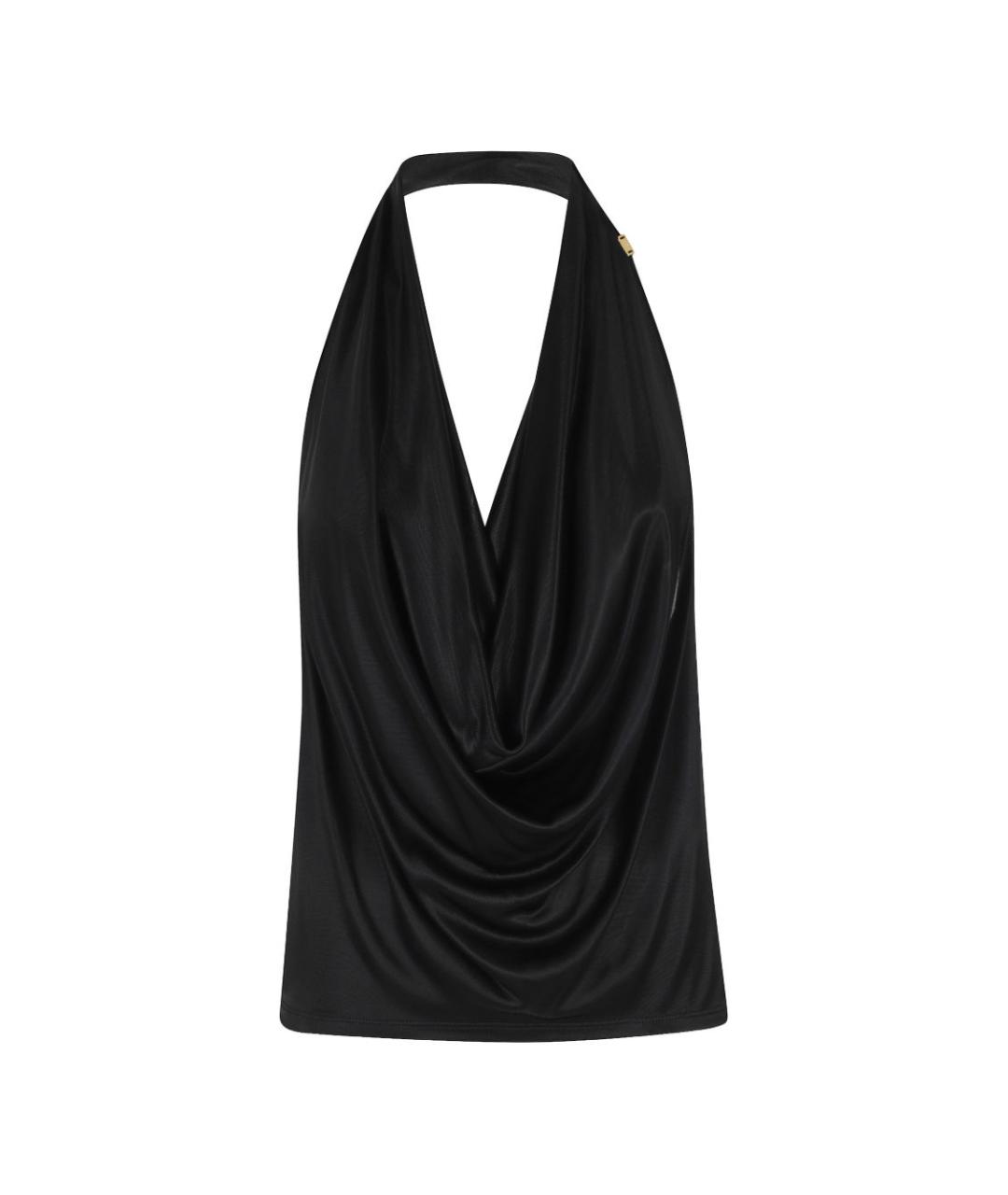 ELISABETTA FRANCHI Черная вискозная майка, фото 1