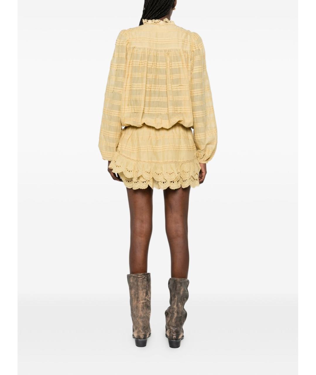 ISABEL MARANT ETOILE Желтое хлопковое повседневное платье, фото 5