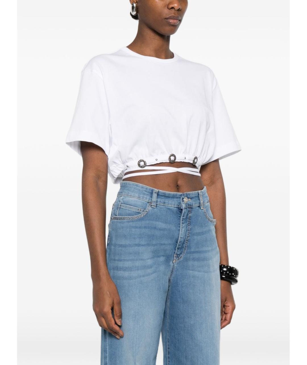 PINKO Белая хлопковая футболка, фото 4