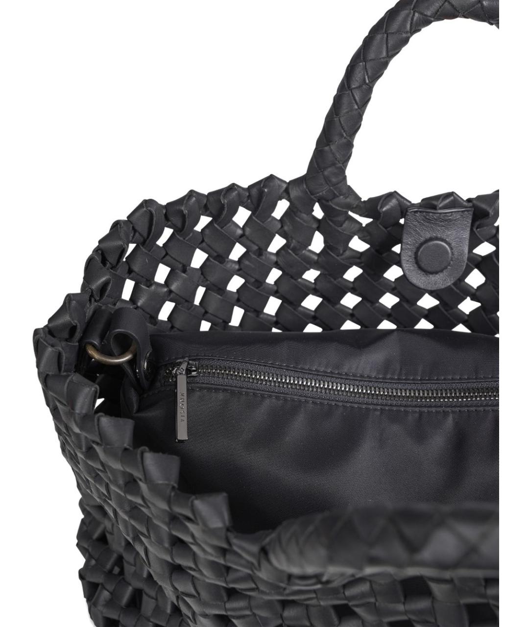 VISONA Черная кожаная сумка тоут, фото 3