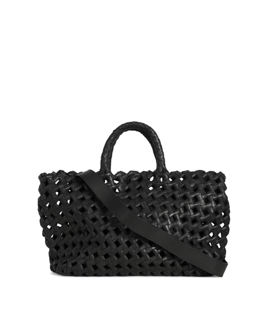 VISONA Черная кожаная сумка тоут, фото 1