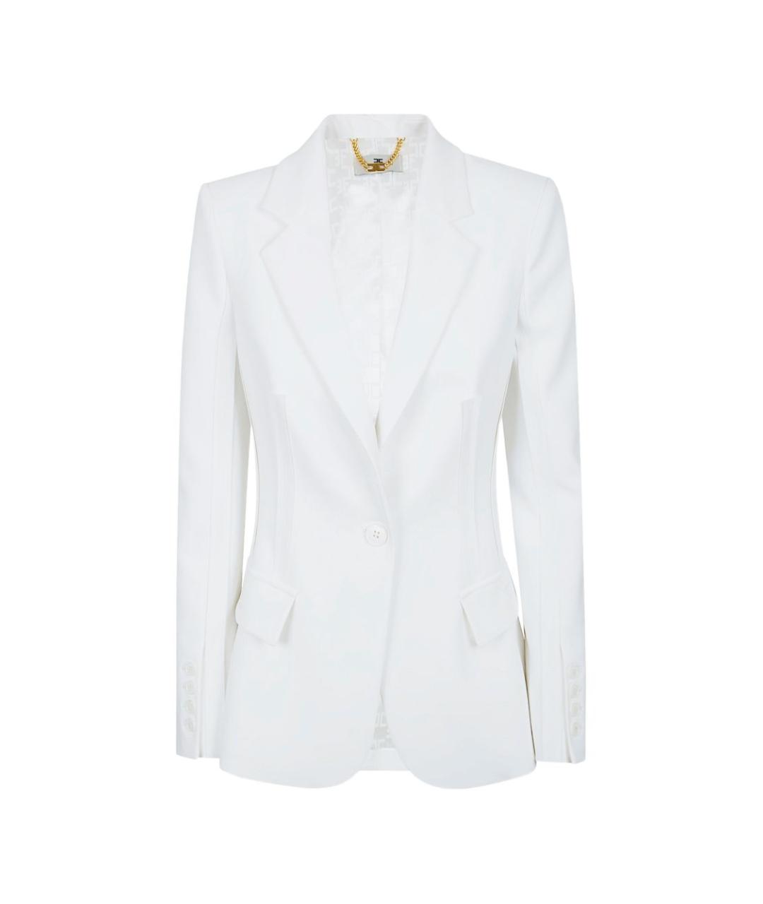 ELISABETTA FRANCHI Бежевый полиэстеровый жакет/пиджак, фото 1