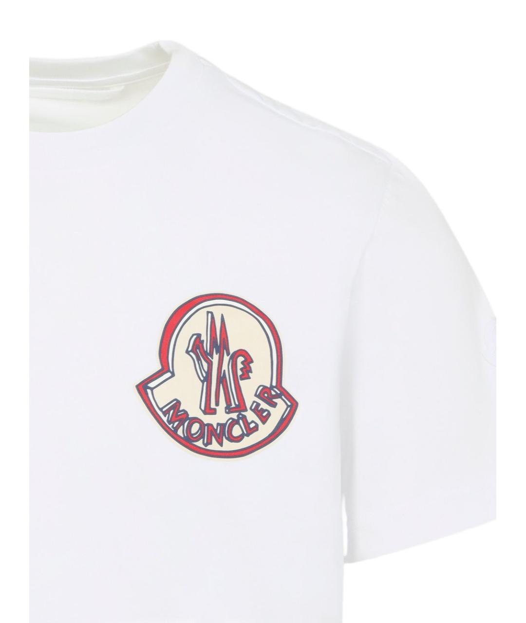 MONCLER Белая хлопковая футболка, фото 2
