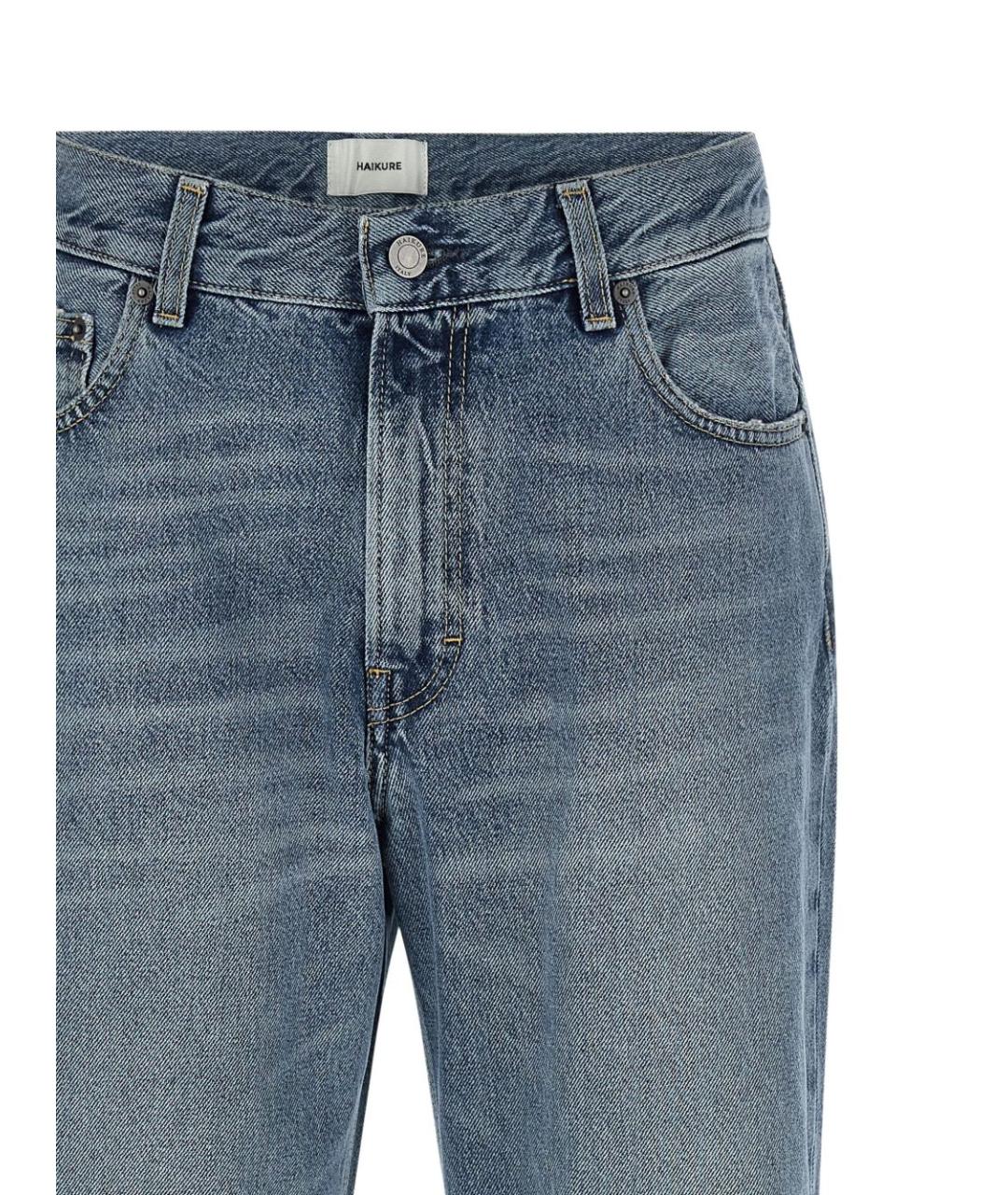 HAIKURE Синие хлопковые прямые джинсы, фото 4