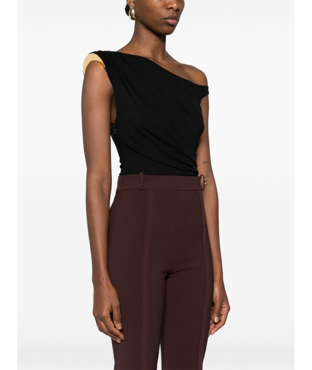 ELISABETTA FRANCHI Черная вискозная майка, фото 5