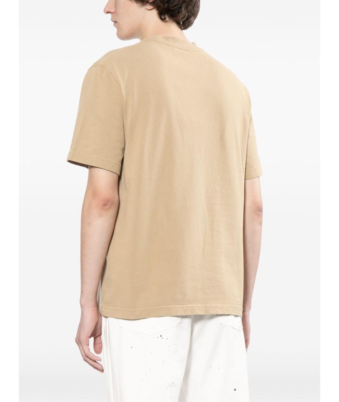 JACQUEMUS Бежевая хлопковая футболка, фото 5