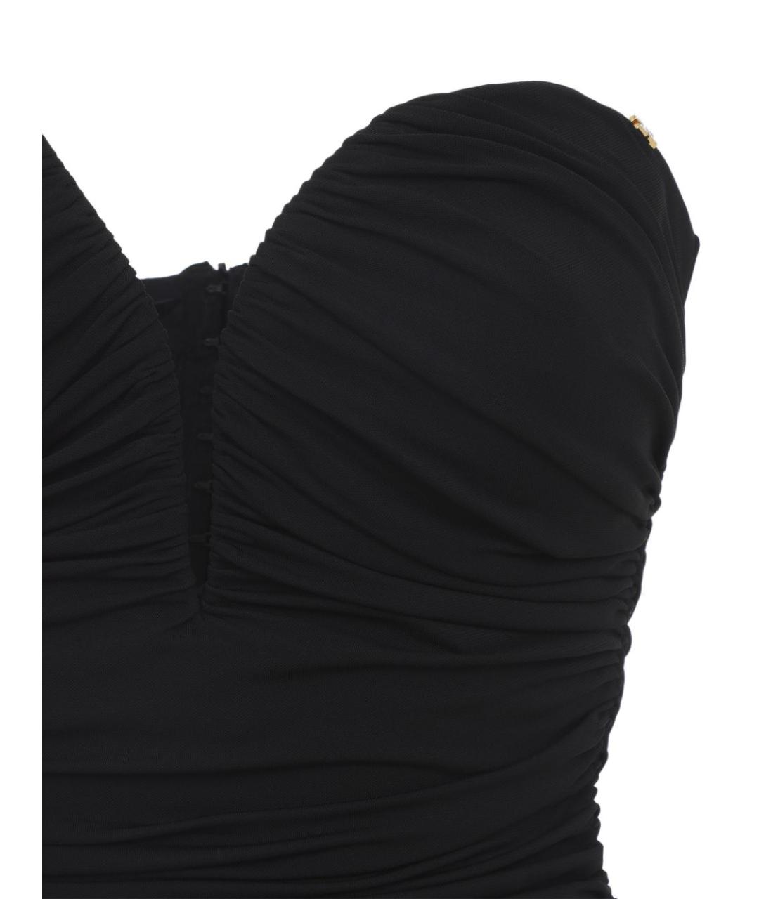 ELISABETTA FRANCHI Черное вискозное вечернее платье, фото 3