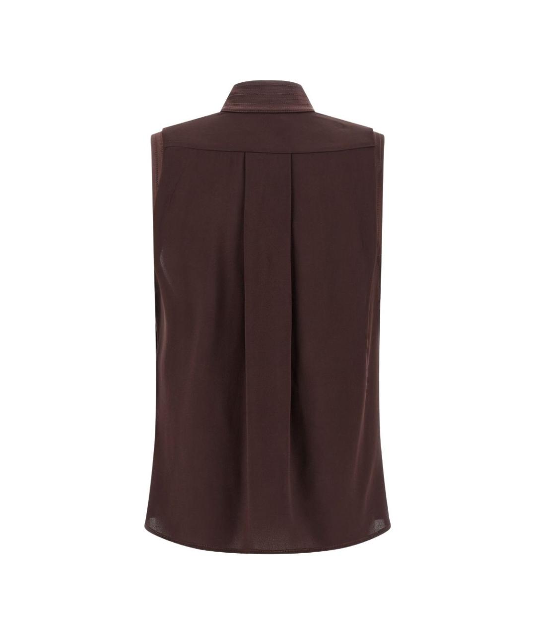 ELISABETTA FRANCHI Коричневая вискозная блузы, фото 3