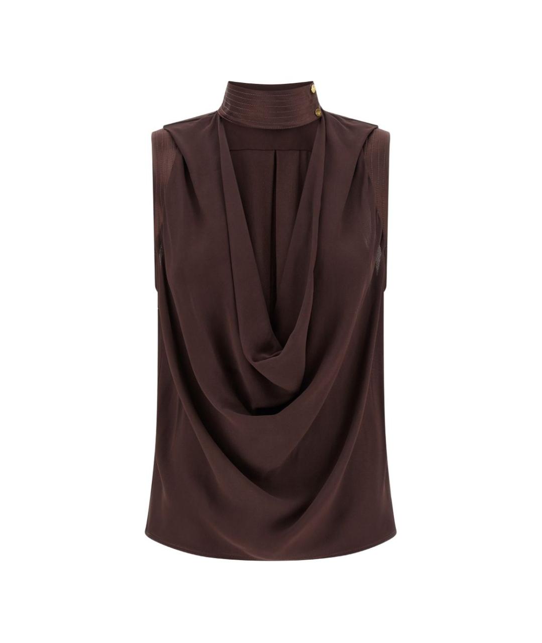 ELISABETTA FRANCHI Коричневая вискозная блузы, фото 1
