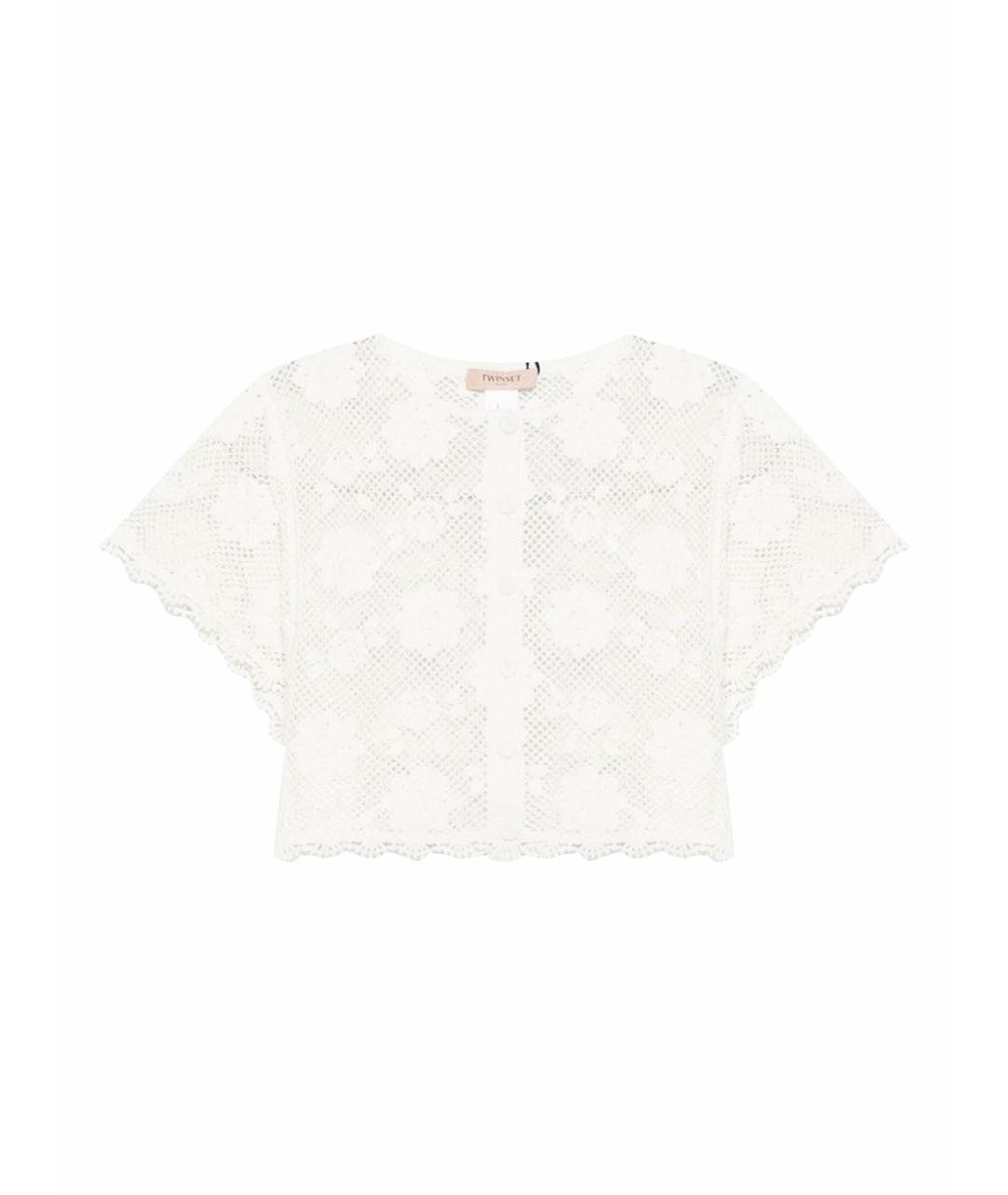 TWIN-SET Белая хлопковая блузы, фото 1