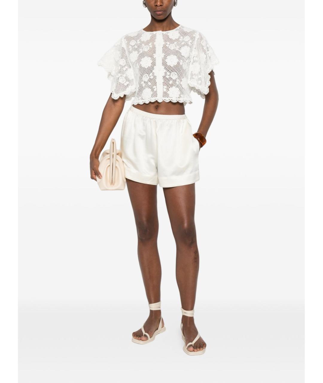 TWIN-SET Белая хлопковая блузы, фото 3