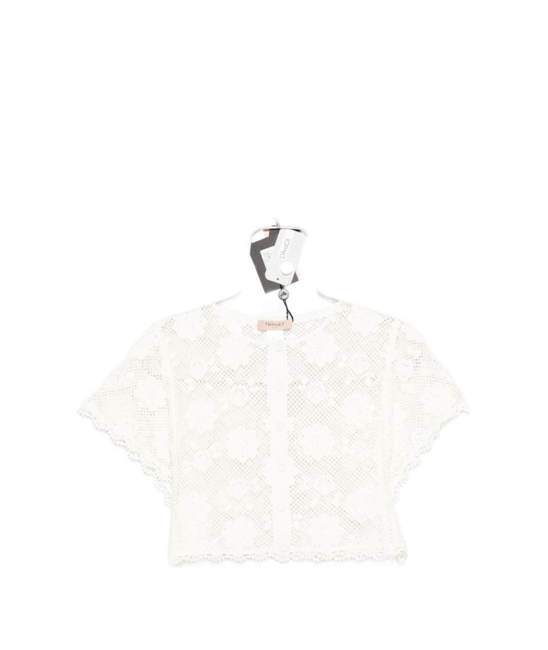 TWIN-SET Белая хлопковая блузы, фото 5