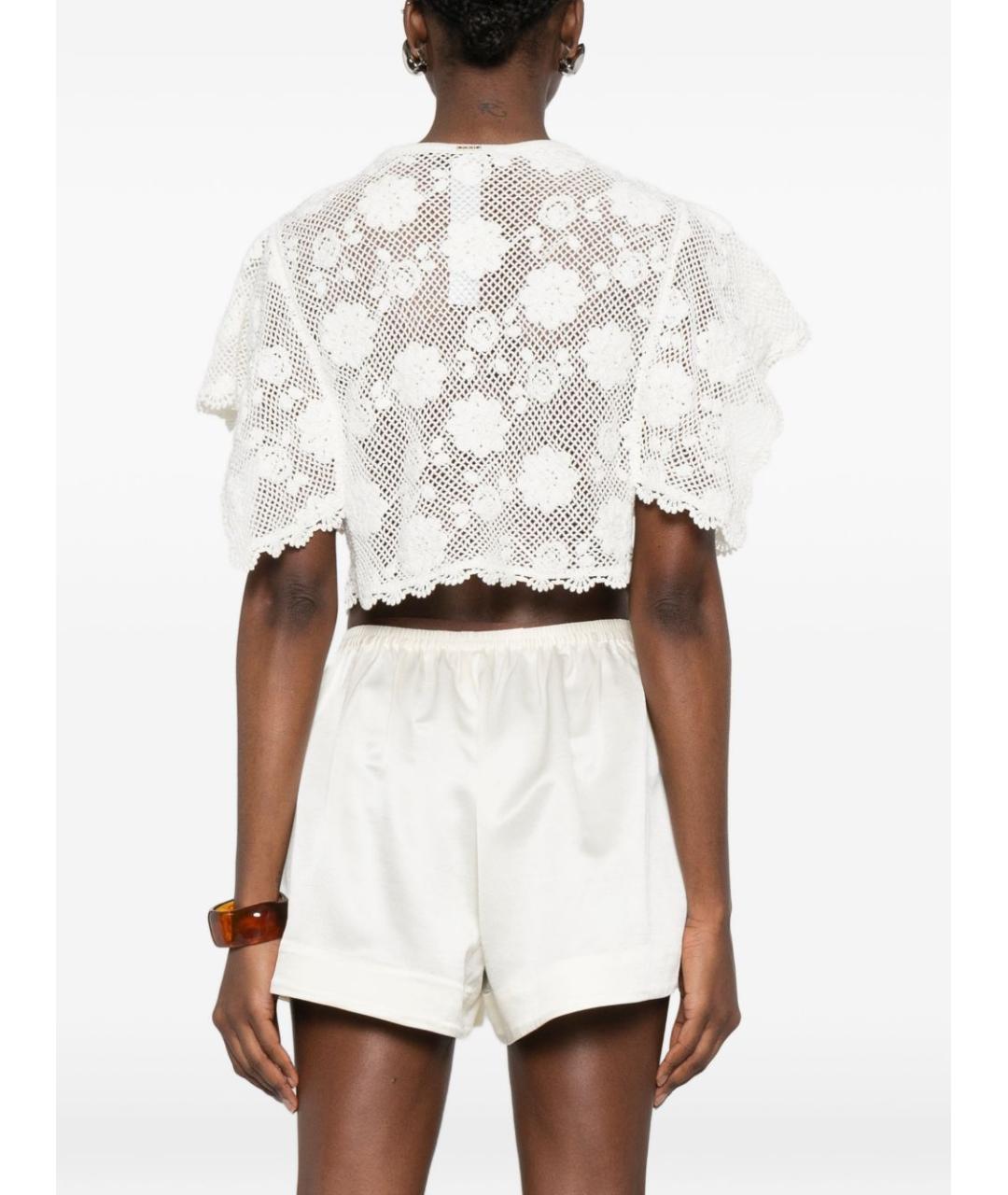 TWIN-SET Белая хлопковая блузы, фото 4