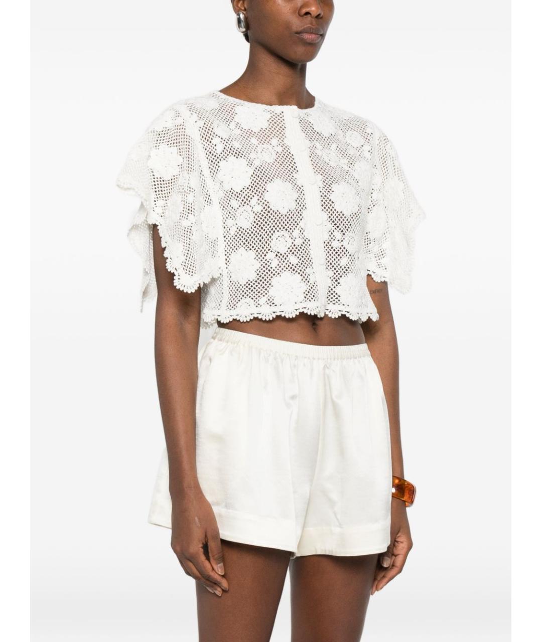 TWIN-SET Белая хлопковая блузы, фото 2