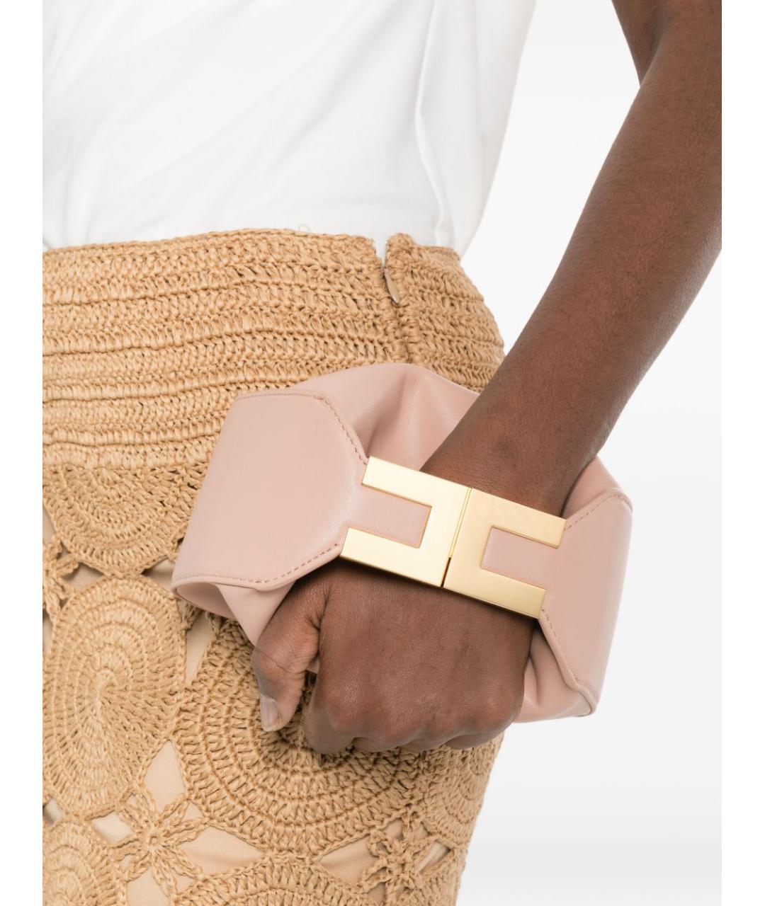 ELISABETTA FRANCHI Бежевая сумка с короткими ручками, фото 5