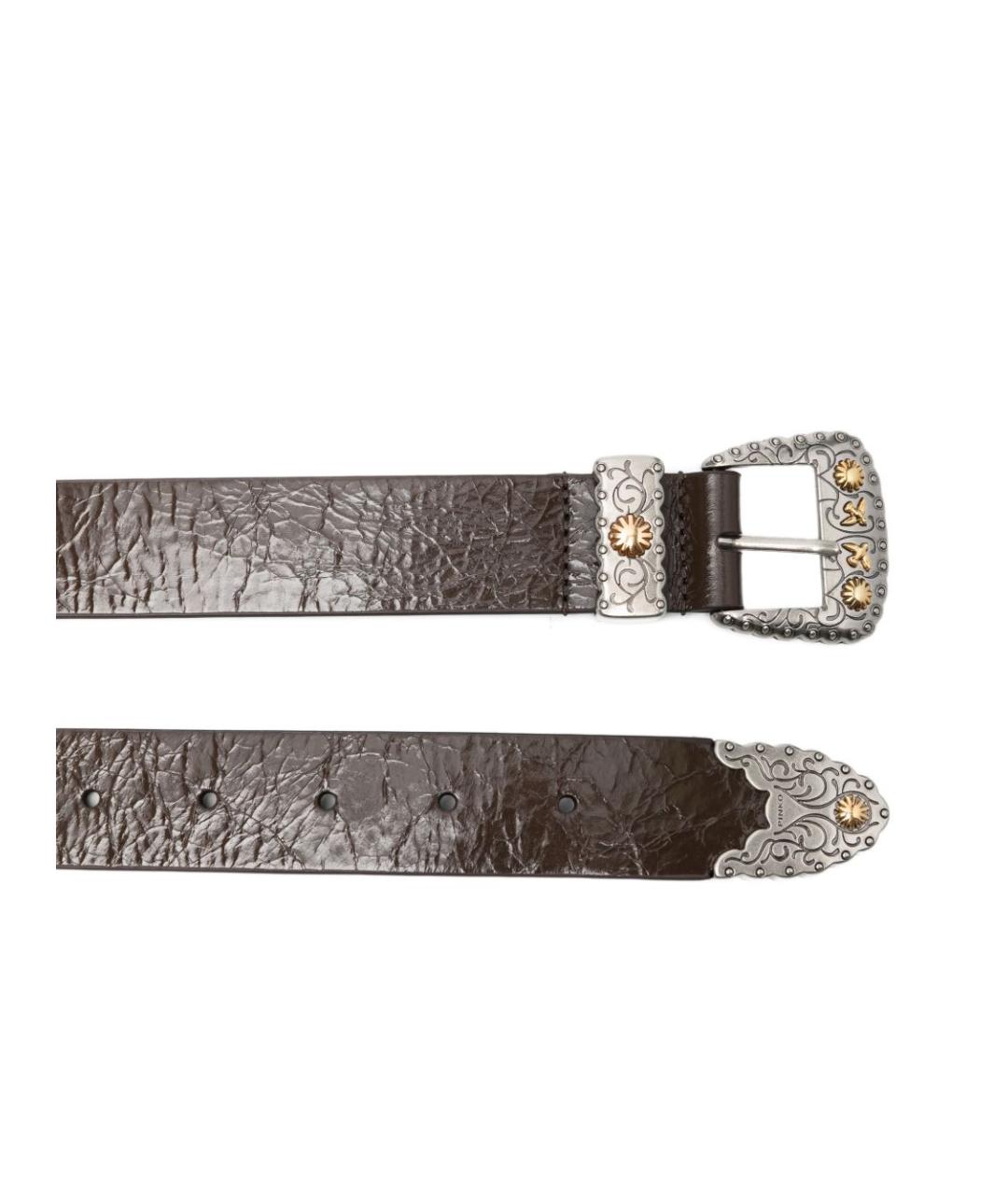 PINKO Коричневый кожаный ремень, фото 2