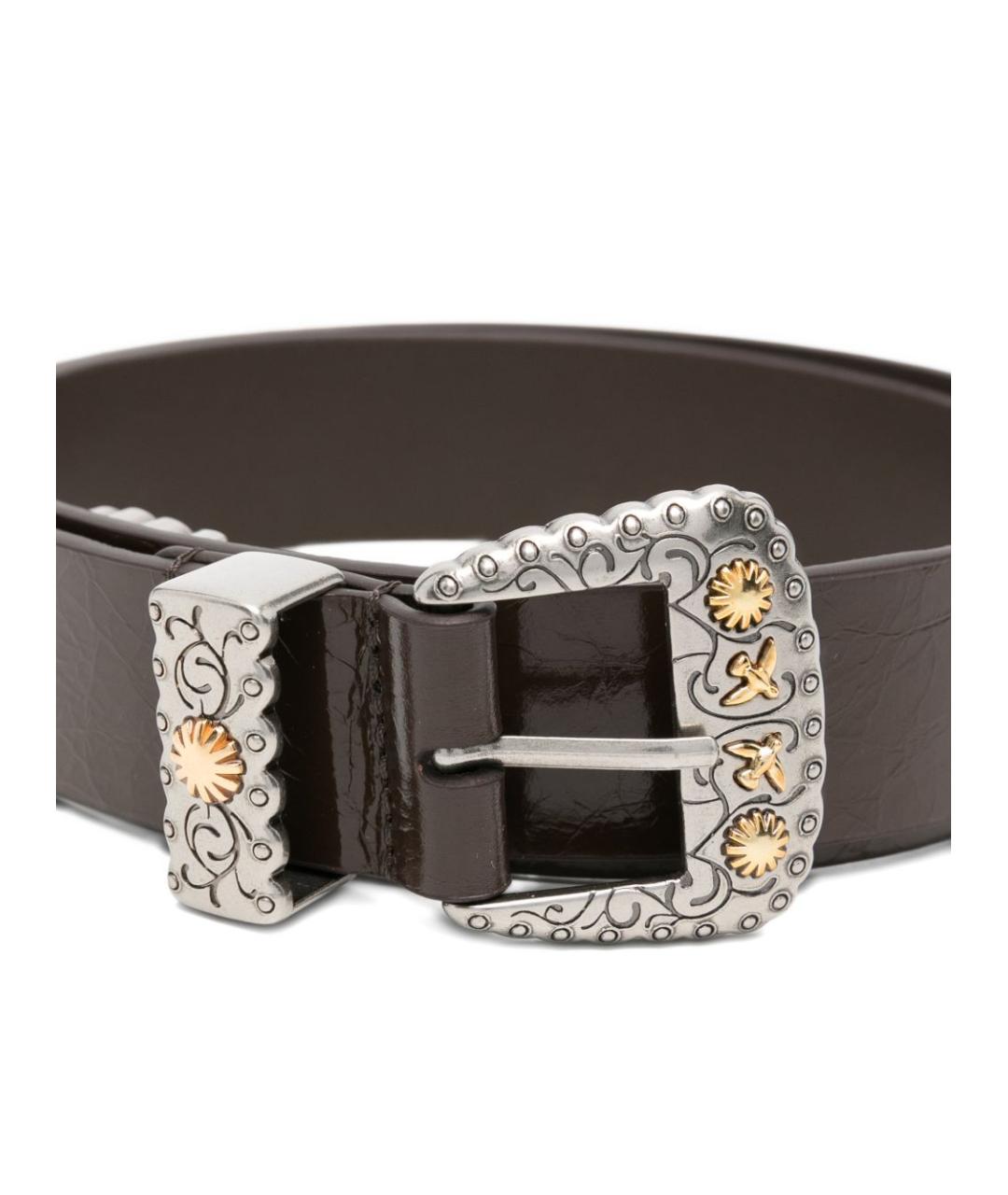 PINKO Коричневый кожаный ремень, фото 3