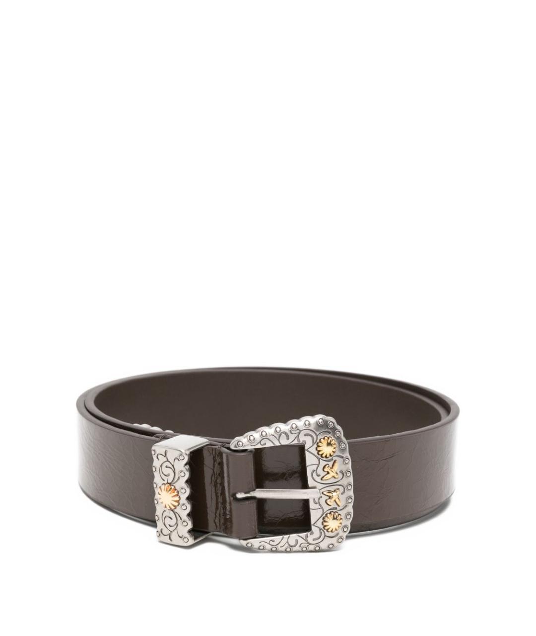 PINKO Коричневый кожаный ремень, фото 1