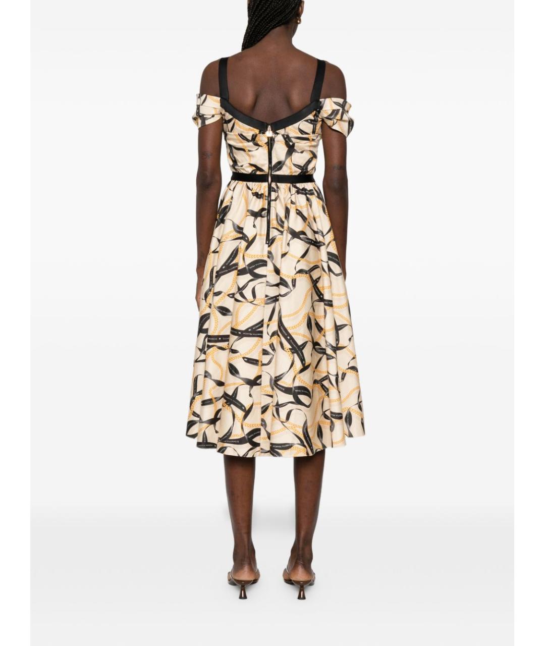 ELISABETTA FRANCHI Мульти хлопковое повседневное платье, фото 2