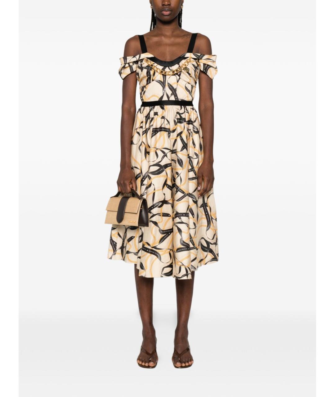 ELISABETTA FRANCHI Мульти хлопковое повседневное платье, фото 3