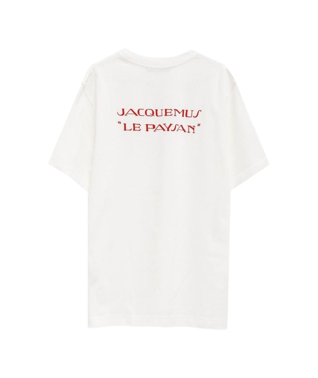 JACQUEMUS Бежевая хлопковая футболка, фото 3