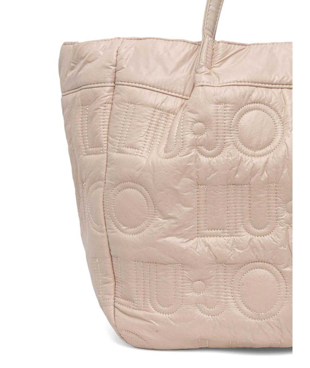 LIU JO Бежевая синтетическая сумка тоут, фото 4