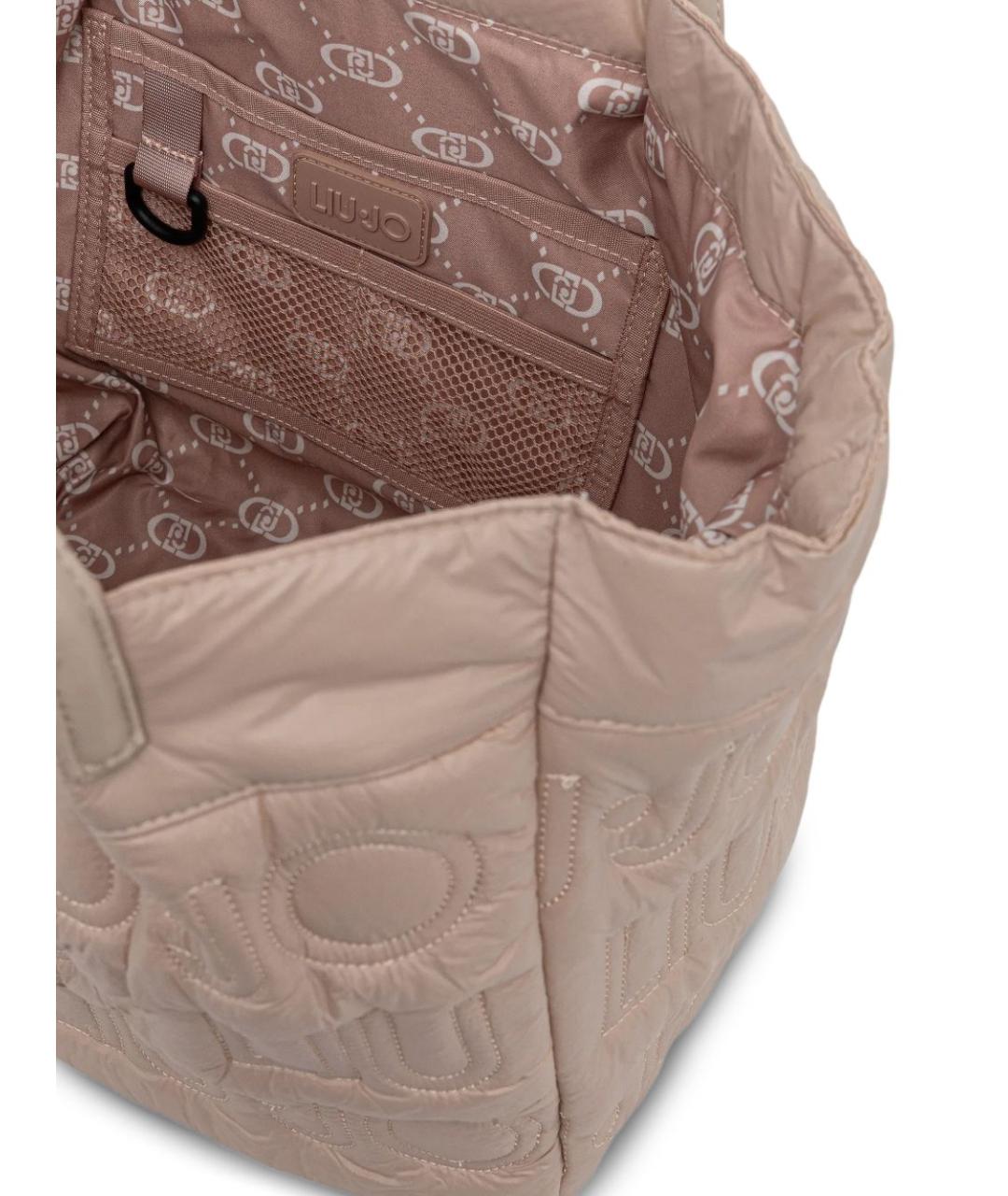 LIU JO Бежевая синтетическая сумка тоут, фото 5