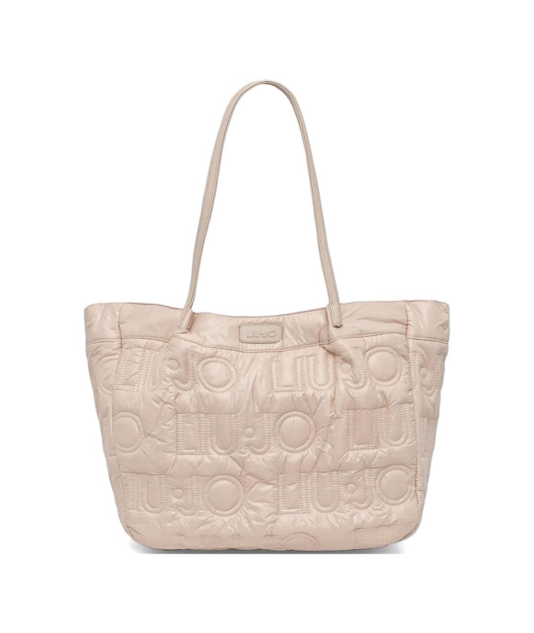 LIU JO Бежевая синтетическая сумка тоут, фото 1