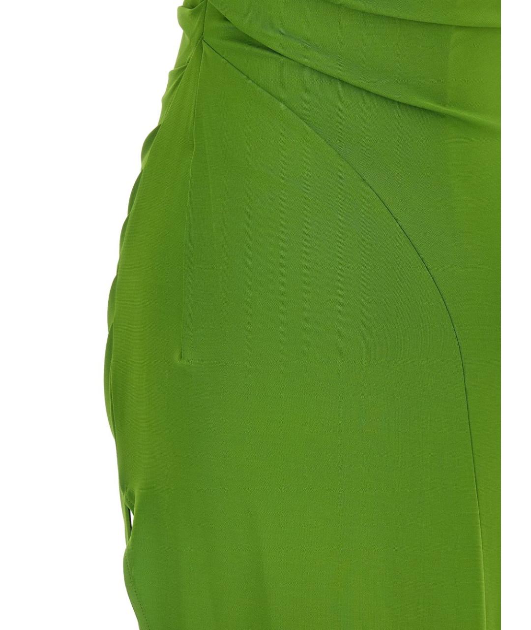 ELISABETTA FRANCHI Зеленые вискозное вечернее платье, фото 4