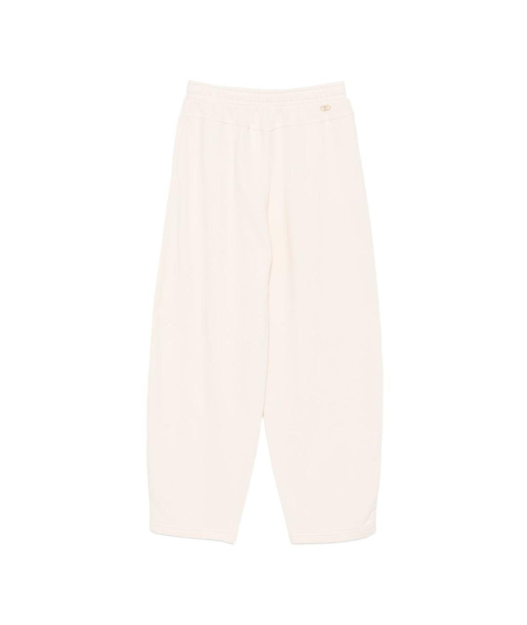 LIU JO Бежевые хлопковые прямые брюки, фото 2