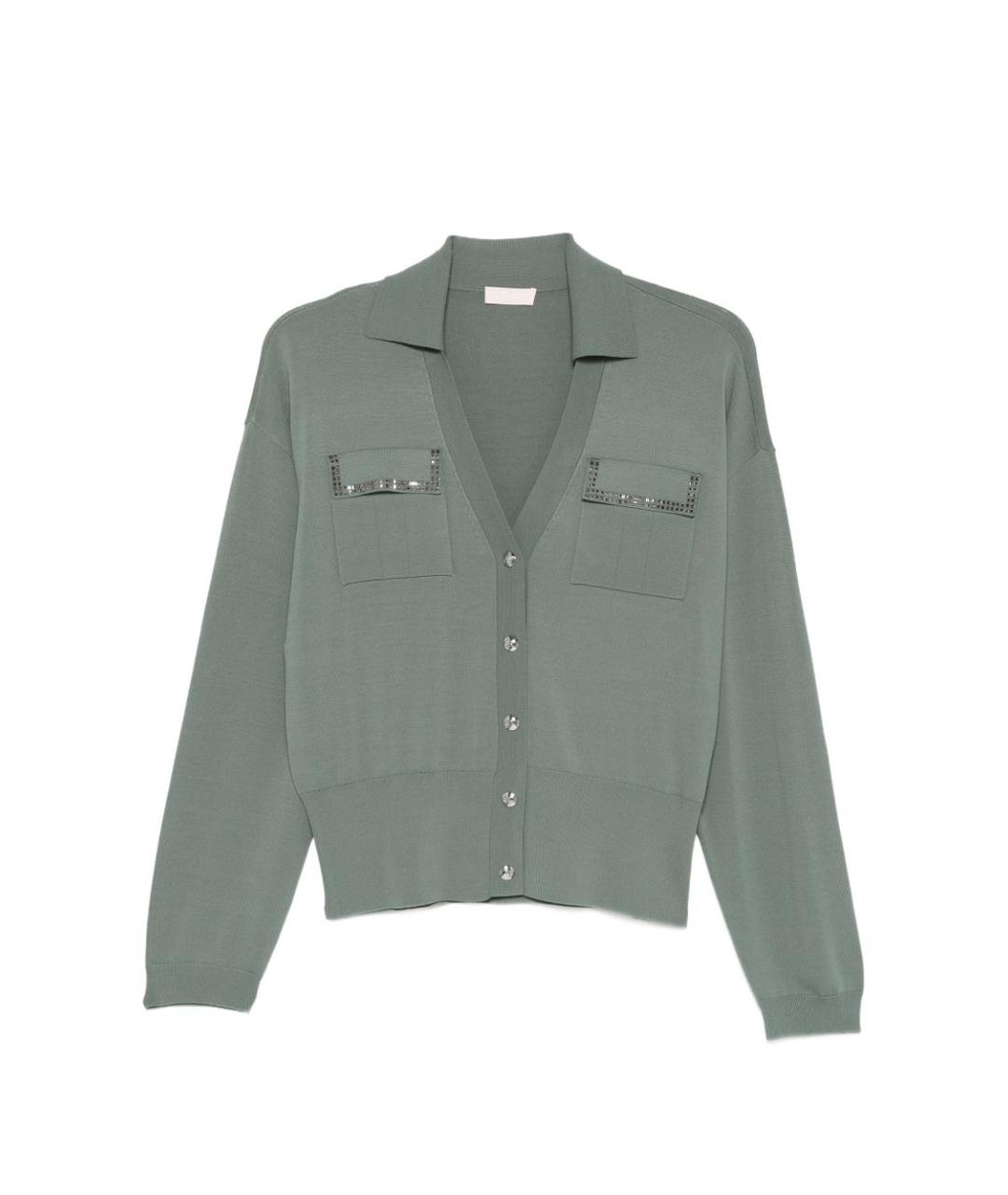 LIU JO Зеленый вискозный кардиган, фото 1