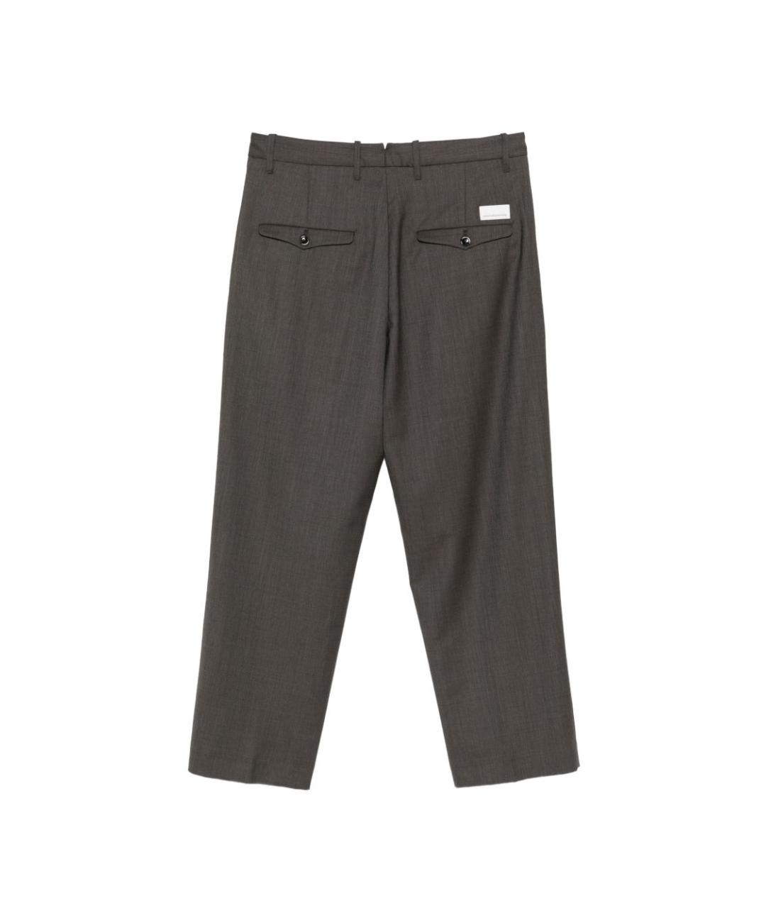 NINE IN THE MORNING Коричневые шерстяные классические брюки, фото 2