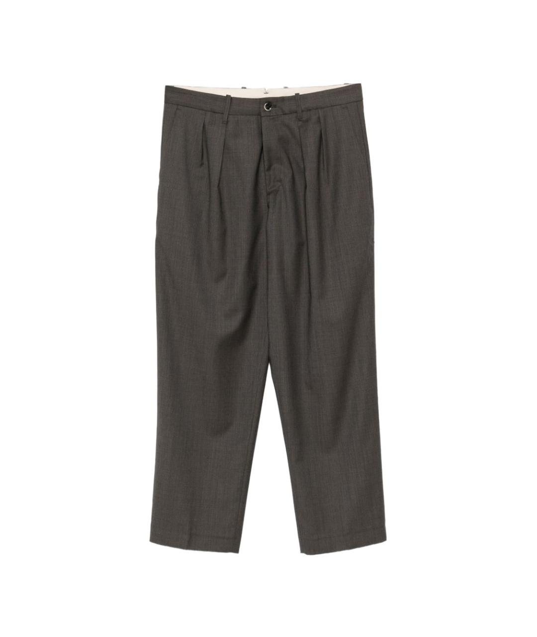 NINE IN THE MORNING Коричневые шерстяные классические брюки, фото 1