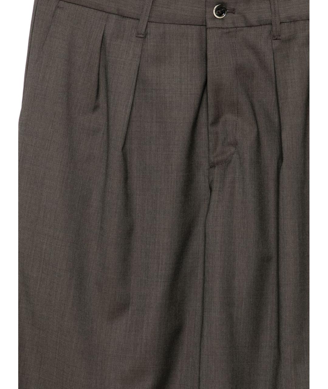 NINE IN THE MORNING Коричневые шерстяные классические брюки, фото 3