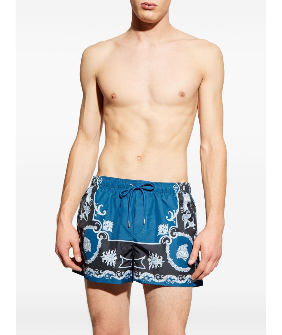 VERSACE Черные полиэстеровые плавки, фото 4