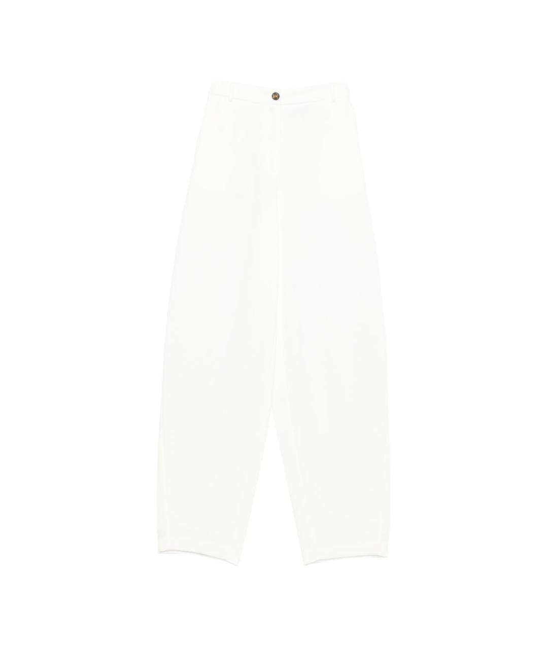 ELISABETTA FRANCHI Белые прямые брюки, фото 1