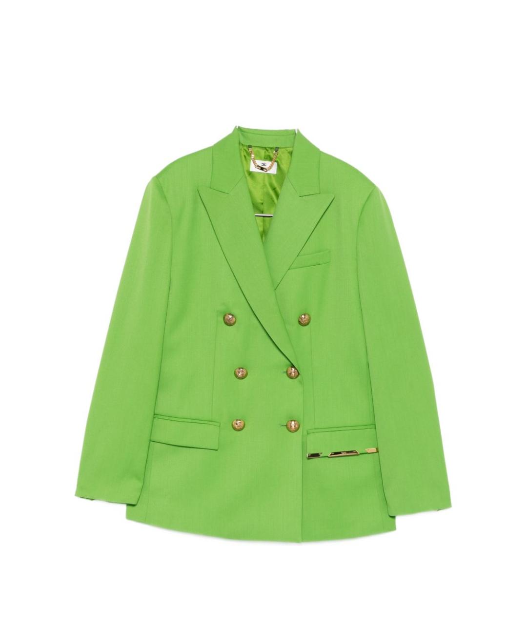 ELISABETTA FRANCHI Зеленый полиэстеровый жакет/пиджак, фото 1