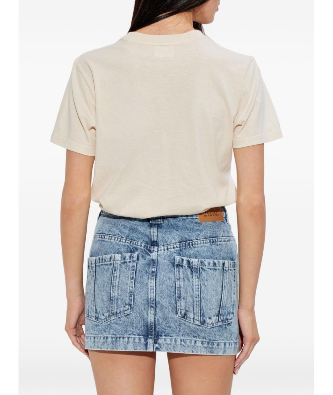 ISABEL MARANT ETOILE Бежевая хлопковая футболка, фото 2