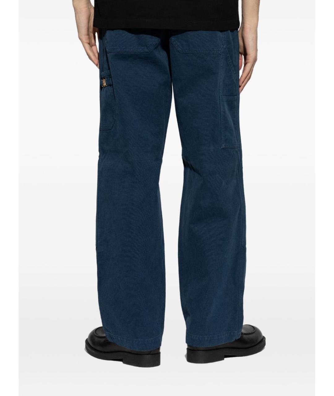 VERSACE Синие хлопковые прямые джинсы, фото 5