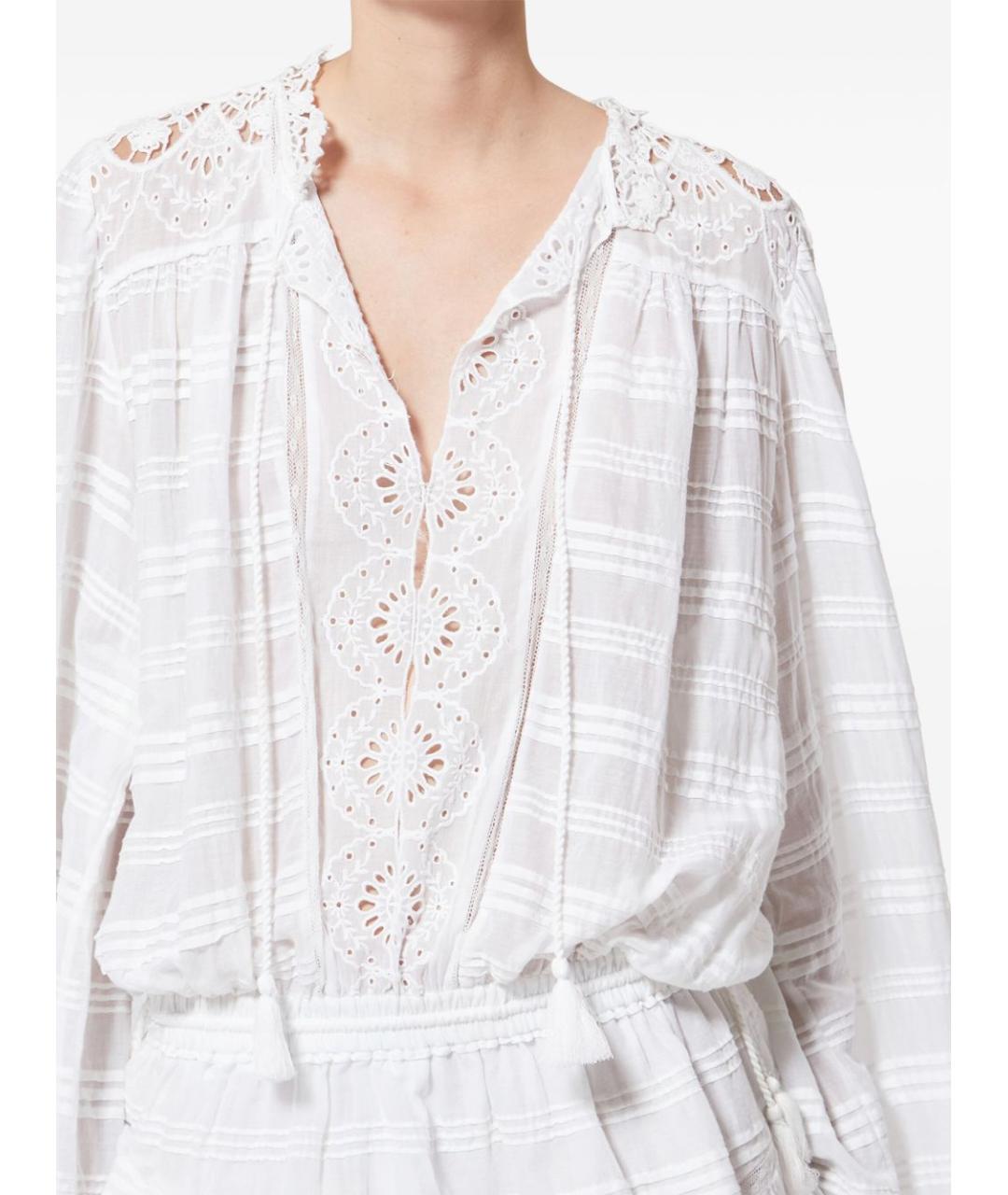 ISABEL MARANT ETOILE Белое хлопковое повседневное платье, фото 4