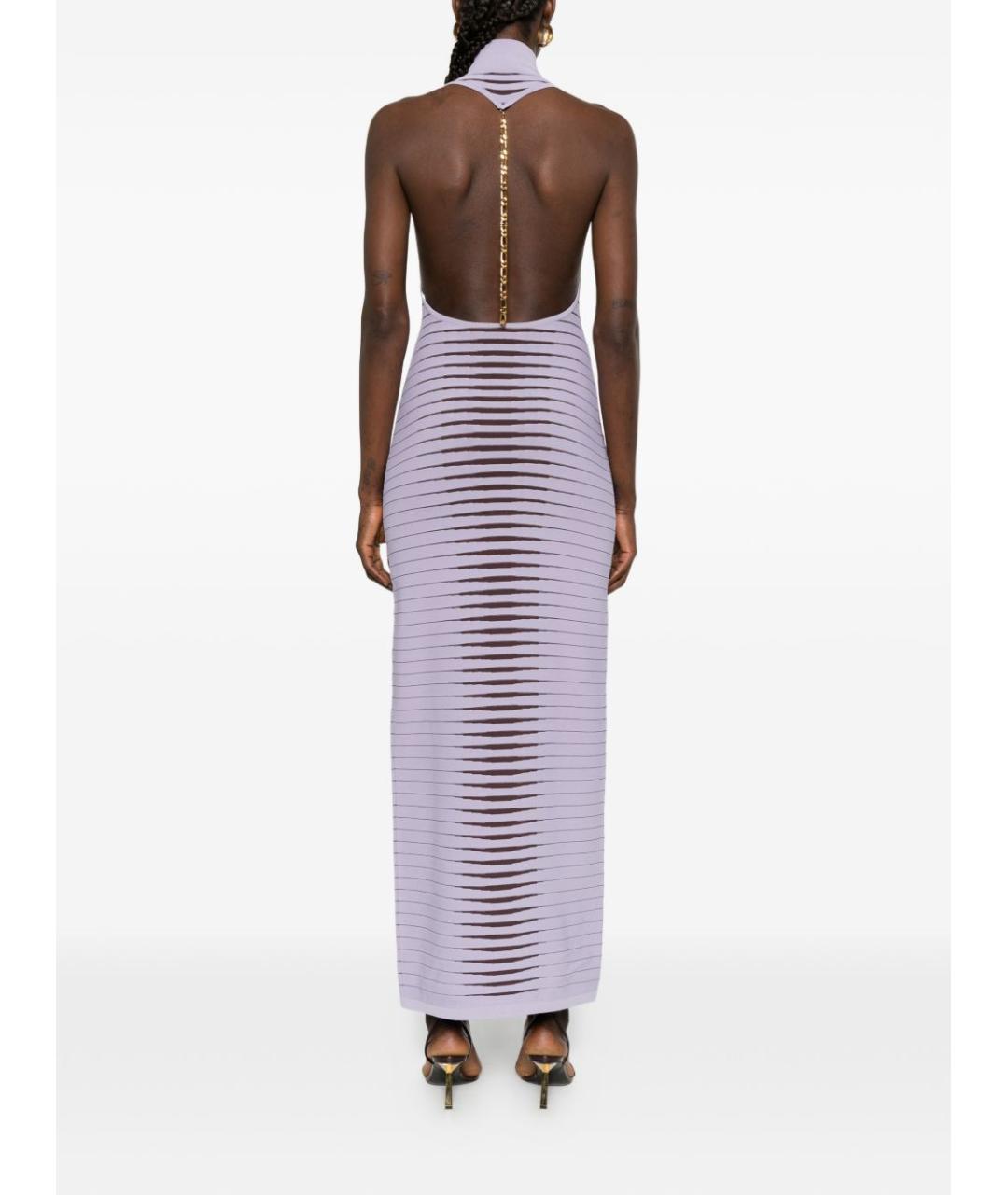 ELISABETTA FRANCHI Фиолетовое вискозное вечернее платье, фото 5