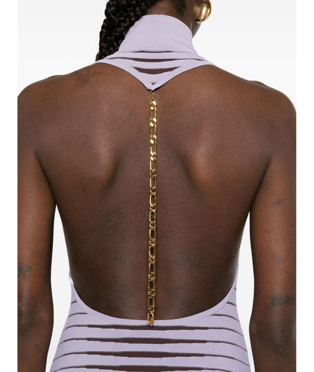 ELISABETTA FRANCHI Фиолетовое вискозное вечернее платье, фото 2