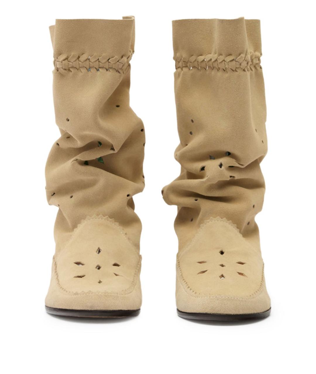 ISABEL MARANT Бежевые кожаные сапоги, фото 5