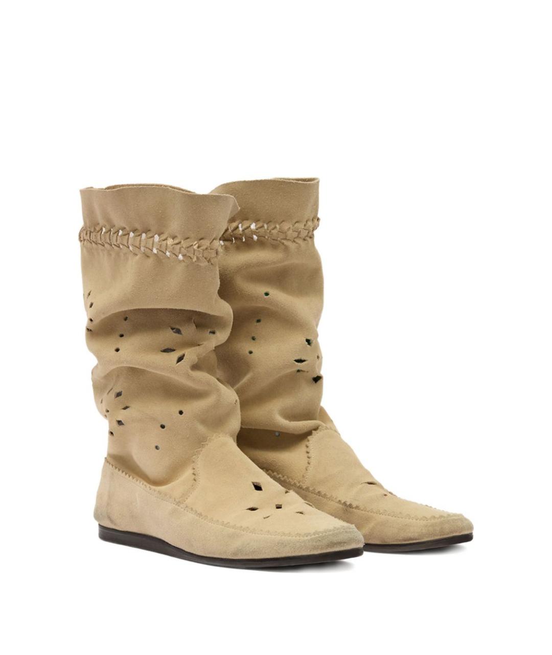 ISABEL MARANT Бежевые кожаные сапоги, фото 2