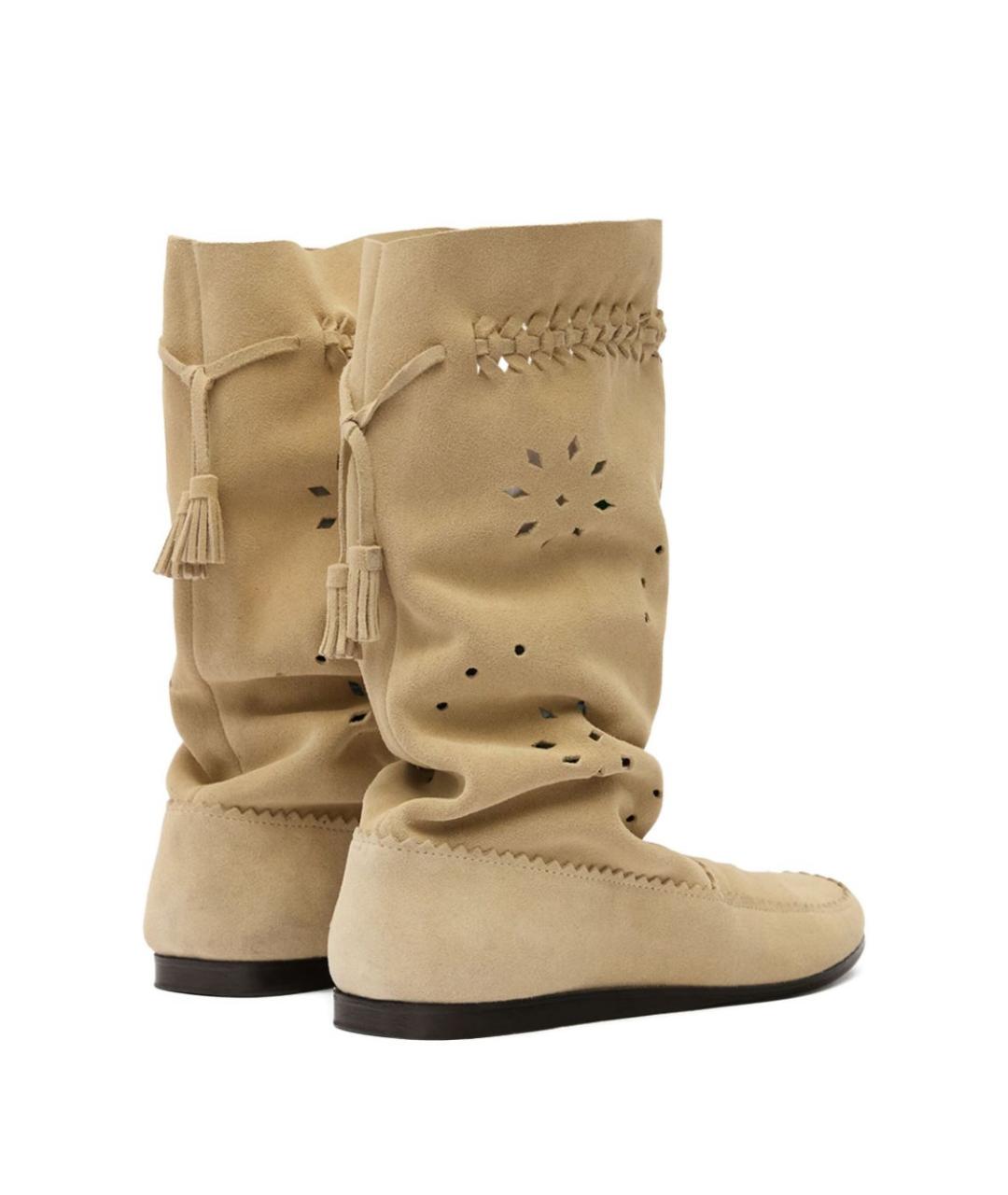 ISABEL MARANT Бежевые кожаные сапоги, фото 4