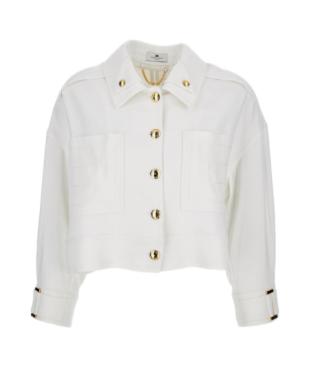 ELISABETTA FRANCHI Бежевая вискозная куртка, фото 1