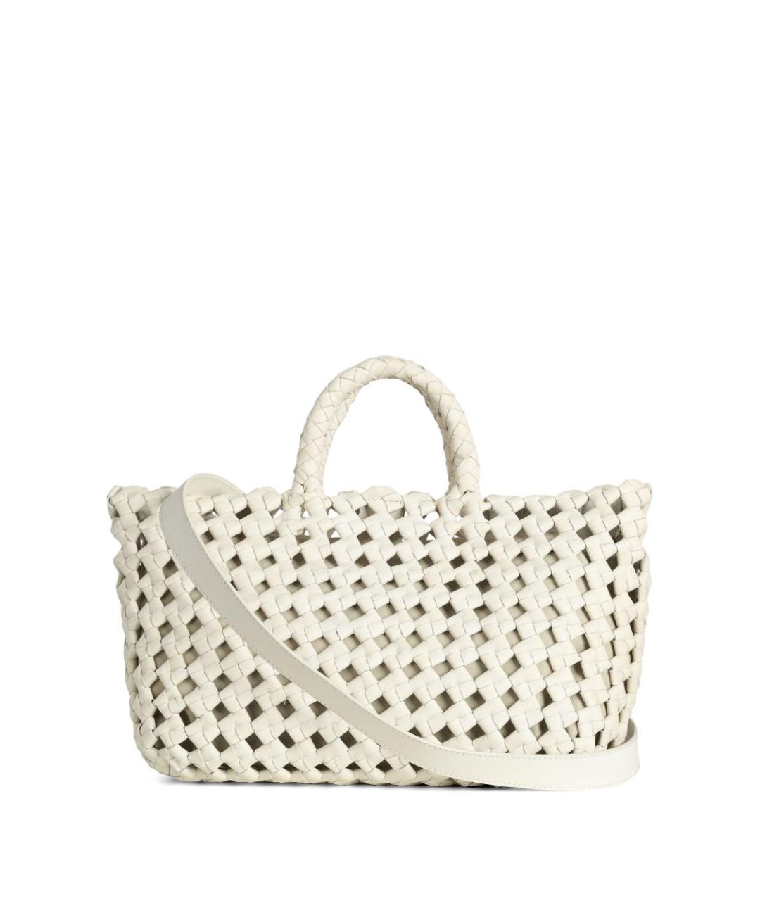 VISONA Белая кожаная сумка тоут, фото 1